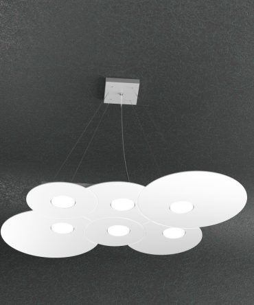 Sospensione Led 6+2 luci Cloud 1128/S6 R +2-BI Top Light bianco