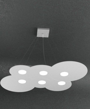 Sospensione Led 6+2 luci Cloud 1128/S6 R +2-GR Top Light grigio
