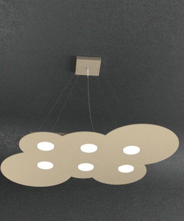 Sospensione Led 6+2 luci Cloud 1128/S6 R +2-SA Top Light sabbia