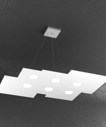 Sospensione Led 6+2 Luci Gx53 Plate 1129/S6 R +2 Top Light Bianco