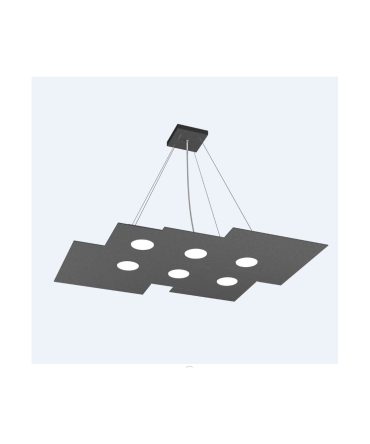 Sospensione Led 6+2 Luci Gx53 Plate 1129/S6 R+2 Top Light Antracite