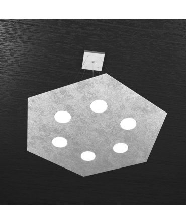 Sospensione Led Gx53 Hexagon 6 luci +1 argento 1142/SG Top Light