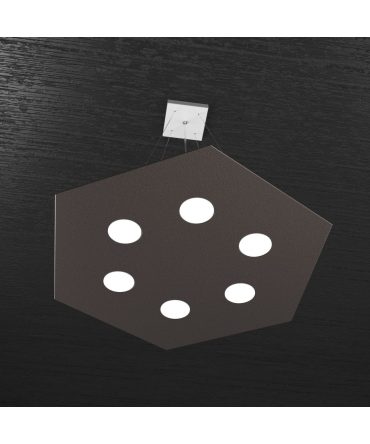 Sospensione Hexagon 6 luci marrone 1142/SG Top Light