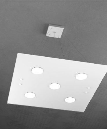 Sospensione Led Path 5 luci in vetro bianco 1141/S5 Top Light