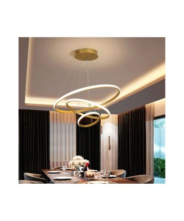 Sospensione Moderna 3 Anelli Led 60w Iole Bianco o Oro Gea Luce