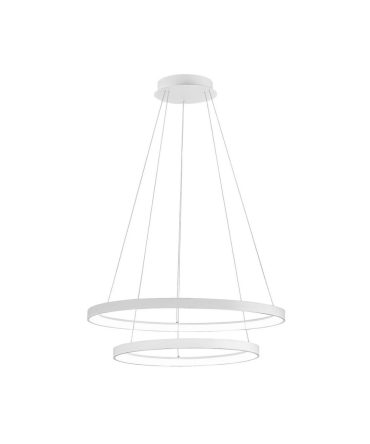 Sospensione Moderna Anelli Led 88w Krizia S/2 Bianco o Oro Gea Luce