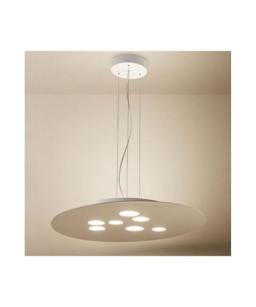 Sospensione Moderna Biemissione 7+3 Luci Led Gx53 Luna Bianco o Tortora Gea Luce