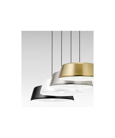 Sospensione Moderna In Alluminio Ø50 cm Blanca Bianco, Nero, Nickel o Ottone Gea Luce