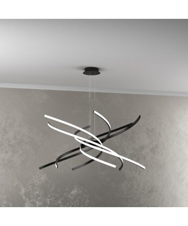 Sospensione Moderna Tornado Nero Led 69W 3000K 4000K Top Light - 3000K Luce Calda