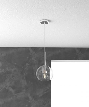 Sospensione Penisola Ampolla Vetro Trasparente Ø15 Future 1155/SP Cromo o Ottone Top Light