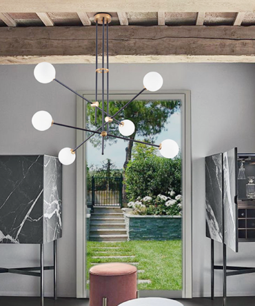 Sospensione  Sikrea Kevin 2079 - Metallo nero e ottone