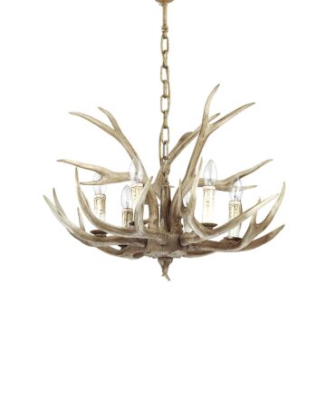 IDEAL LUX CHALET Lampadario a sospensione in legno a 6 luci
