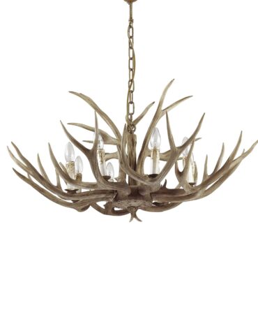 IDEAL LUX CHALET Lampadario a sospensione in legno a 8 luci