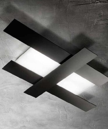 Plafoniera Gea Luce DOHA P/M Medio LED Nero lampada soffitto parete