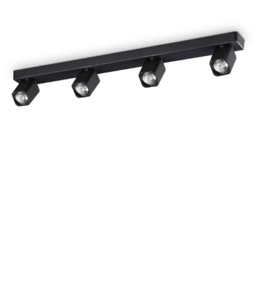IDEAL LUX RUDY Lampada a soffitto nero L. 76 cm H. 11cm