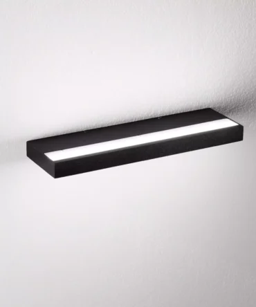 ISYLUCE PLATE  963 B  Applique da parete in alluminio nero led 4000K luce naturale