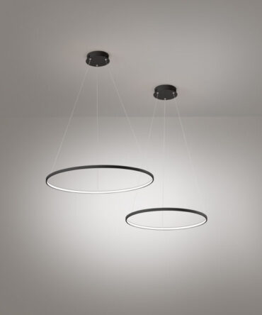 AFFRALUX MORELIGHT ALURING  Sospensione in alluminio e metallo nero piccola