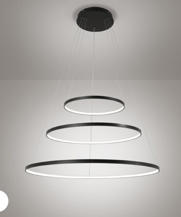 AFFRALUX MORELIGHT ALURING  Sospensione in alluminio e metallo nero