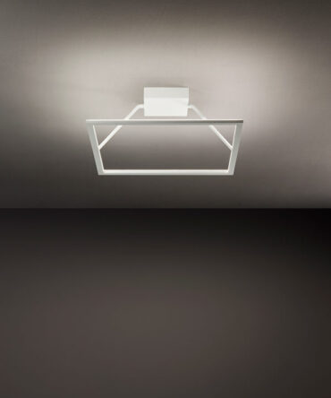 AFFRALUX MORELIGHT QUATTRO  Plafoniera in alluminio e metallo nero quadrata