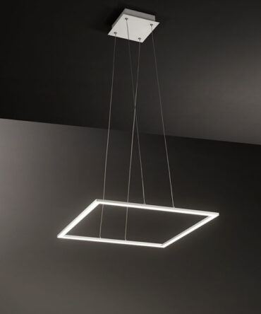 AFFRALUX MORELIGHT QUATTRO  Sospensione in alluminio e metallo nero quadrata