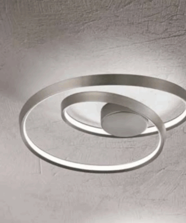 PERENZ RITMO Plafoniera in alluminio Grigio spazzolato con diffusore in silicone Ø 60cm