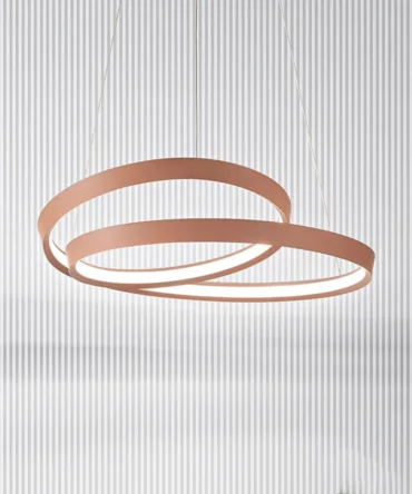 PERENZ RITMO Sospensione in metallo e alluminio cannella opaco con diffusore in silicone diam. 80 cm