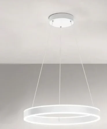 PERENZ KIRKO Sospensione  in  metallo e alluminio bianco opaco  con  diffusore in acrilico satinato diam.  60 cm