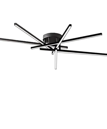 PERENZ SYNCRO Lampada a soffitto  in  metallo e alluminio nero opaco diam. 112,5 cm