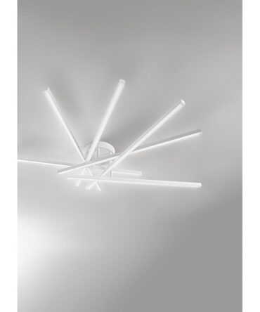 PERENZ SYNCRO Lampada a soffitto  in  metallo e alluminio bianco opaco diam. 112,5 cm