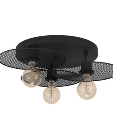 EGLO Plafoniera IKESTON con struttura  in acciaio nero  D. 53 cm