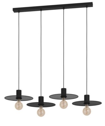 EGLO Sospensione IKESTON con struttura  in acciaio nero  H. 110 cm