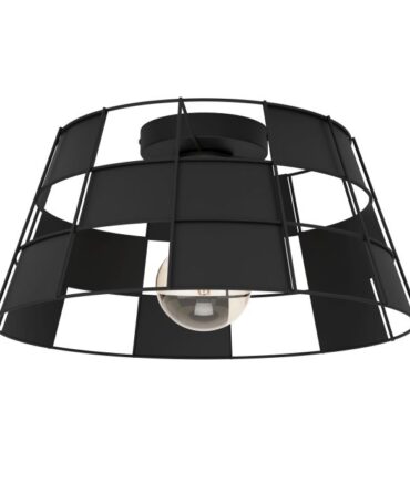 EGLO Plafoniera POONTEFRACT con struttura geometrica in acciaio nero d. 42