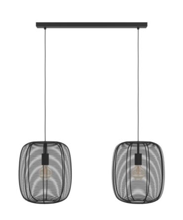 EGLO Sospensione RINROE con struttura  in acciaio nero L. 90 cm