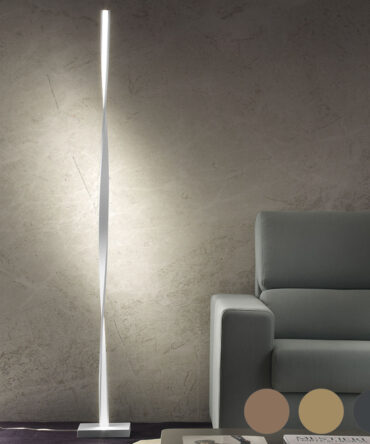 PROMOINGROSS TWIST P183  Lampada da terra led metallo bianco H. 183 cm