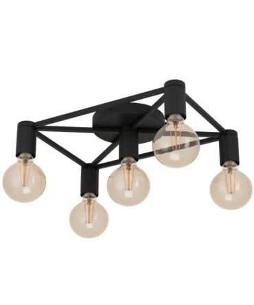 EGLO Plafoniera SPEKE con struttura  in acciaio nero  L. 41,5 cm