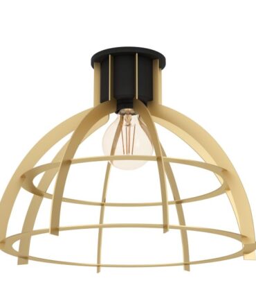 EGLO Plafoniera STILLINGTON con struttura  in acciaio finitura nero ed oro,   D. 41,5 e H. 31,5 cm