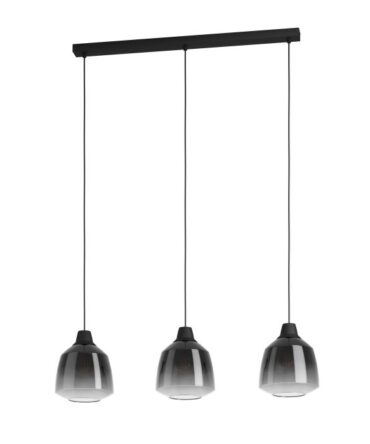EGLO Sospensione SEDBERGH con struttura  in acciaio nero  L. 90 cm