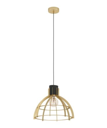 EGLO Sospensione STILLINGTON con struttura  in acciaio finitura nero ed oro,   D. 41,5 e H. 110 cm