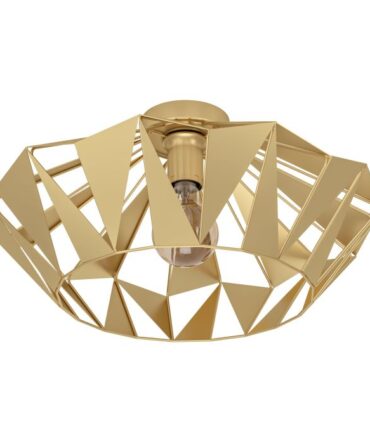 EGLO Plafoniera CARLTON con struttura  in acciaio finitura dorata a una luci,   D. 47 e H. 23,5 cm