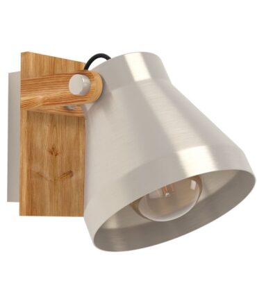 EGLO Lampada da parete CAWTON con struttura  in metallo e  legno,   H. 19,5 cm