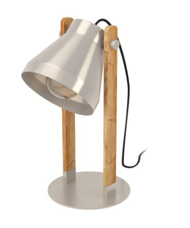 EGLO Lampada da tavolo CAWTON con struttura  in metallo e  legno,   H. 38 cm