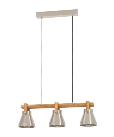 EGLO Sospensione CAWTON con struttura  in metallo e  legno,   H. 110  e L. 76 cm