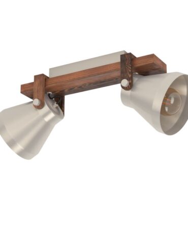 EGLO Lampada da parete CAWTON con struttura  in metallo e  legno,   H. 25 cm