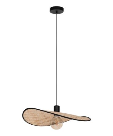 EGLO Sospensione MARYWELL con struttura  in acciaio nero e legno colore marrone