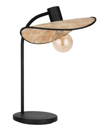 EGLO Lampada da tavolo MARYWELL con struttura  in acciaio nero e legno colore marrone