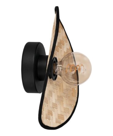 EGLO Applique MARYWELL con struttura  in acciaio nero e legno colore marrone