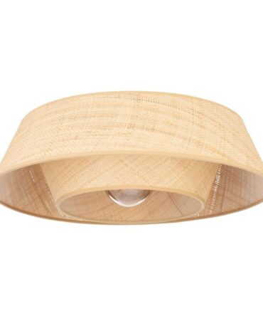 EGLO Plafoniera MARFORD con struttura  in acciaio nero e rafia colore naturale