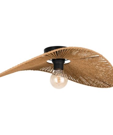 EGLO Plafoniera SIRUELA con struttura  in acciaio nero, carta colore naturale