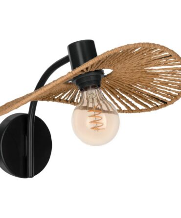 EGLO Applique SIRUELA con struttura  in acciaio nero, carta colore naturale