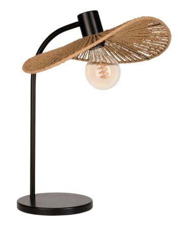 EGLO Lampada da tavolo SIRUELA con struttura  in acciaio nero, carta colore naturale